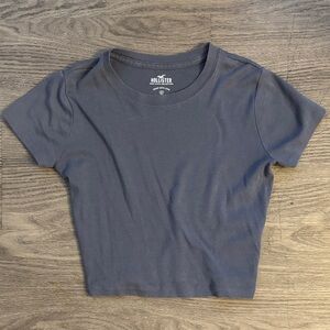 Hollister Women's Charcoal blue Crop Top